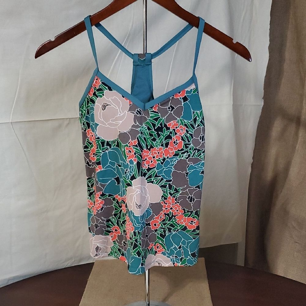 Carve Designs NWT Recycled Swim Floral Tankini- Teal and Coral Size XS